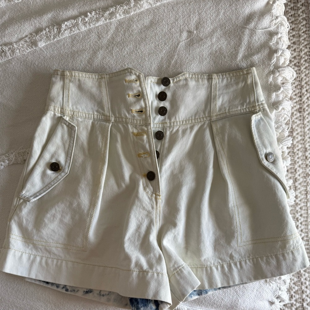 Ulla Johnson Women's Cream Button-Up Shorts